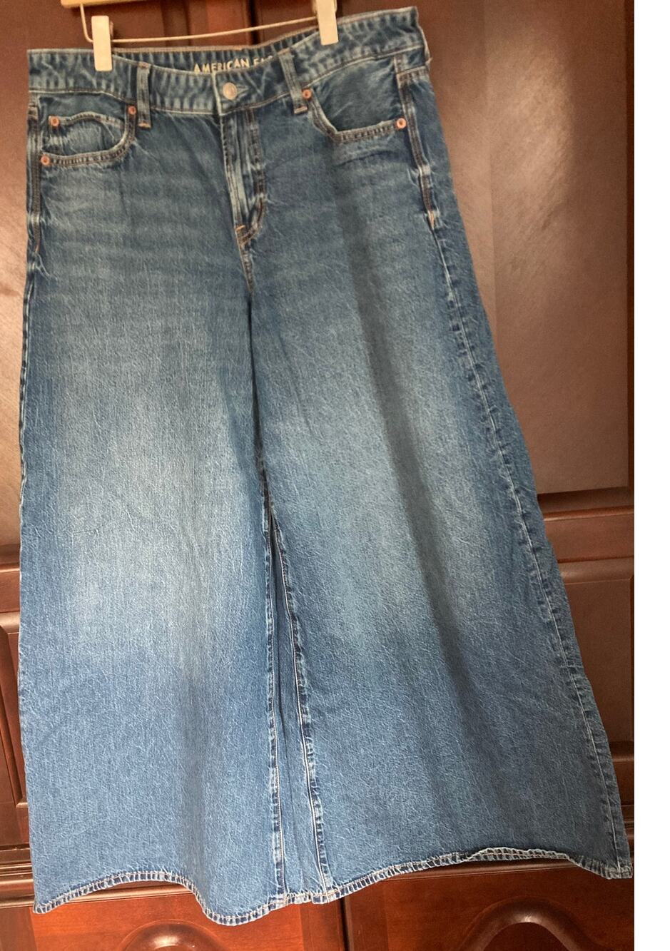 American Eagle-AE A Line Fit Y2K Streetwear Indie Skater Extra Wide Leg Jeans-10
